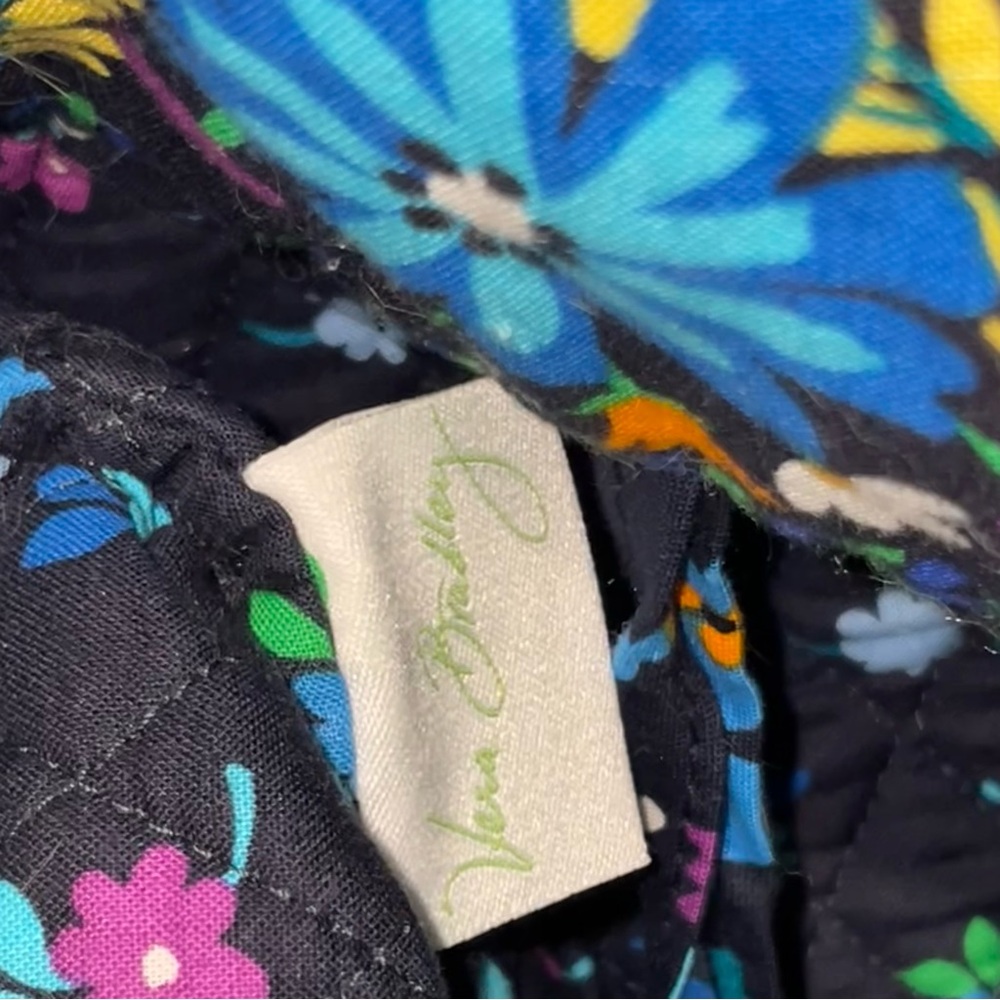 Large Vera Bradley Blue Colorful Floral Paisley Tote Bag - Picture 4 of 12